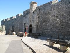 The porte Marine of the Fort-Royal on Sainte-Marguerite Island with the cannon l'Inconnu in Alpes-Maritimes, France