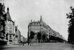 Historic view of Avenue des Vosges in Strasbourg in 1906