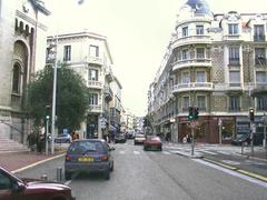 Street view of Rue de France at Nice-Musiciens with buildings and trees