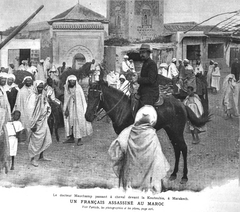 Frenchman Émile Mauchamp assassinated in Morocco on horseback before Ben Salah Mosque Marrakesh