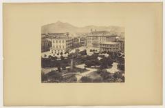19th century urban landscape view of Palermo, Italy