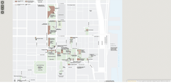 Map of the Independence National Historic Park showing key historic sites and pathways as of January 2024