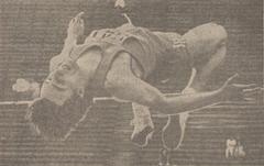 Sorin Matei clearing 2.37 meters high jump at the 1988 Republican Spring Senior Athletics Competition