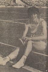 Niculina Vasile competing in triangular athletics event Romania-Bulgaria-Russian SFSR at 23 August Stadium