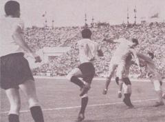 Football match between Romania and Uruguay at Stadionul 23 August in 1966