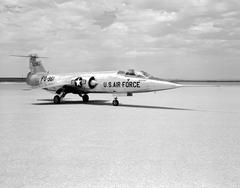 YF-104A aircraft on Rogers Dry Lake at Edwards Air Force Base