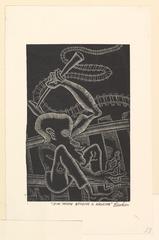 Black and white illustration of John Henry building a railroad, showcasing the strength and determination of the worker with a hammer and railroad tracks
