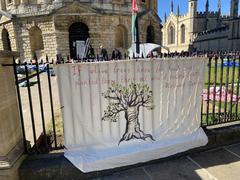 Palestinian encampment outside Radcliffe Camera, University of Oxford, July 2024