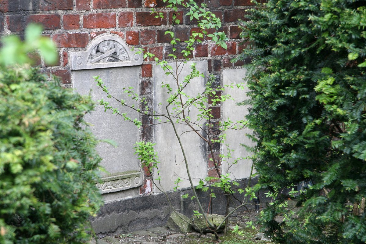 Gravestones of Abel Maria Hansen, Jochum Elias Taagerup, and Michael Christian Müller at Helligåndskirken in Copenhagen