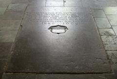 Gravestone of Heindrich Mottol and wife from 1669 at Helligåndskirken church in Copenhagen