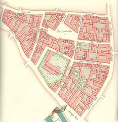 Map of Helligåndskirken and Frimands kvarter in Copenhagen from 1757