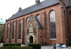 Helligåndskirken church in Copenhagen viewed from the south on a clear day