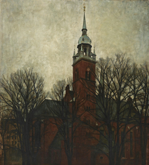 View of Helligåndskirken church from Sparekassen in Niels Hemmingsensgade, Copenhagen, 1935