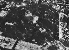 View of the Azbakeya garden in Cairo Egypt from a balloon