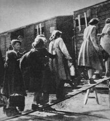 Loading Jews into a train at Umschlagplatz in Warsaw during August 1942