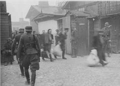 Historic Stroop Report image showing orders to vacate the factory during the Warsaw Ghetto Uprising
