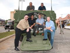 NBC broadcast crew at Army Strong Zone outside Alamodome for U.S. Army All-American Bowl in 2012