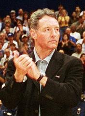 Secretary of Defense William S. Cohen and San Antonio Spurs Chairman Peter Holt honoring Medal of Honor recipients during half-time of a basketball game