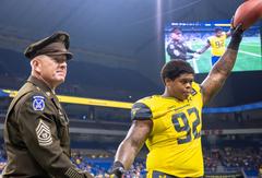 Command Sgt. Maj. Brain Hester at United Football League Memorial Day Weekend Game in San Antonio