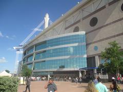 Closeup view of The Alamodome stadium in San Antonio Texas