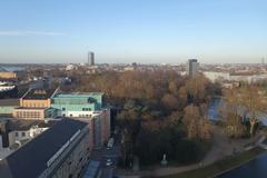 View from the Ferris wheel on Königsallee in Düsseldorf on opening day, January 28, 2016