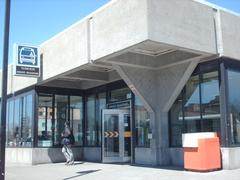 Entrance to Montreal Metro Honoré Beaugrand with architectural details