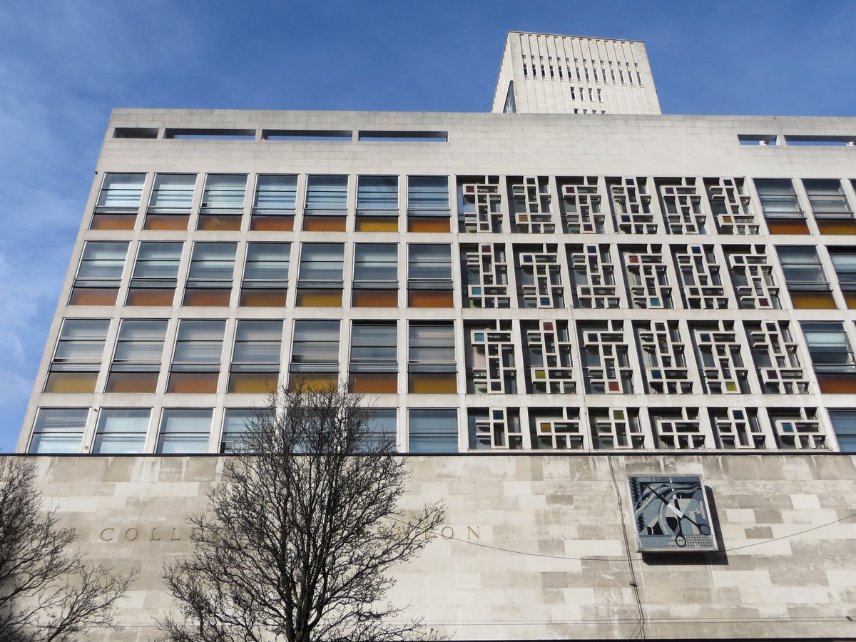 London College of Fashion modern building with glass facade