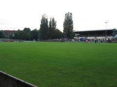 Stadium Hoheluft of SC Victoria Hamburg in Germany, showing the stands and playing field
