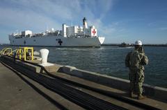 USNS Comfort hospital ship returning to Naval Station Norfolk during COVID-19 pandemic