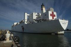 USNS Comfort hospital ship returning to Naval Station Norfolk during COVID-19 pandemic