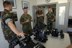 MCPON Rick West visiting Naval Station Norfolk and meeting with Sailors in Navy Working Uniform Type III