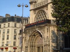 Church message board in Paris displaying information in 2005