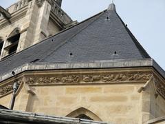 Frieze on the south side of the apse of Saint-Laurent Church in Paris 10th arrondissement