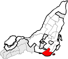 Location map showing Lasalle in Quebec City
