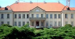 Potocki Palace in Lviv during daytime with blue sky