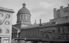 Historic Bonsecours Market building facade in Old Montreal