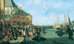 Behind Bonsecours Market in Montreal - Immigrants at Montreal by William Raphael