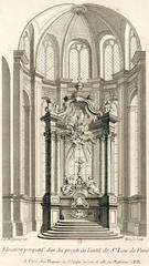 Architectural drawing of a Saint Leu de Paris altar by Juste-Aurèle Meissonnier