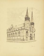 Ink drawing of L'Eglise Saint Leu in Paris by Henri Chapelle, 1902