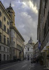 Corso del Rinascimento street with historic buildings and classic cars in Rome