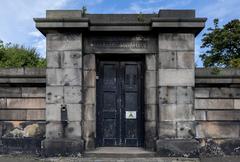 Entrance door to the City Observatory in Edinburgh, Scotland