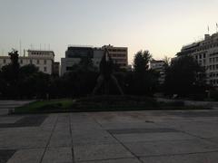 Klafthmonos Square in Athens with people and trees
