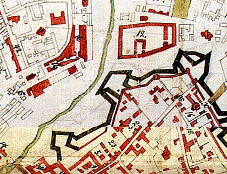 1760s map of Moscow showing Neglinnaya river valley, future site of Theater and Lubyanka squares