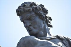 Closeup view of Sasuntsi Davit statue in Yerevan Armenia