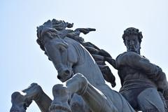 Close-up of Sasuntsi Davit statue in Yerevan Armenia showing detailed facial features and traditional Armenian attire