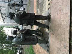 Cascade Staircase on Sarian Street in Yerevan with people walking, May 2018
