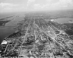 Aerial view of Florida coastline through West Palm Beach