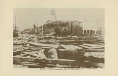 Devastation caused by 1928 Okeechobee Hurricane aftermath in Florida