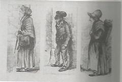 Pencil drawings of inhabitants of Valenciennes in the 1850s by French artist Alphonse Chigot