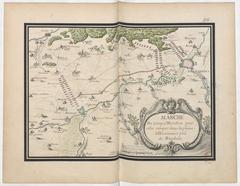 Historic 1676 military campaign map of the Spanish Netherlands showing battles and encampments